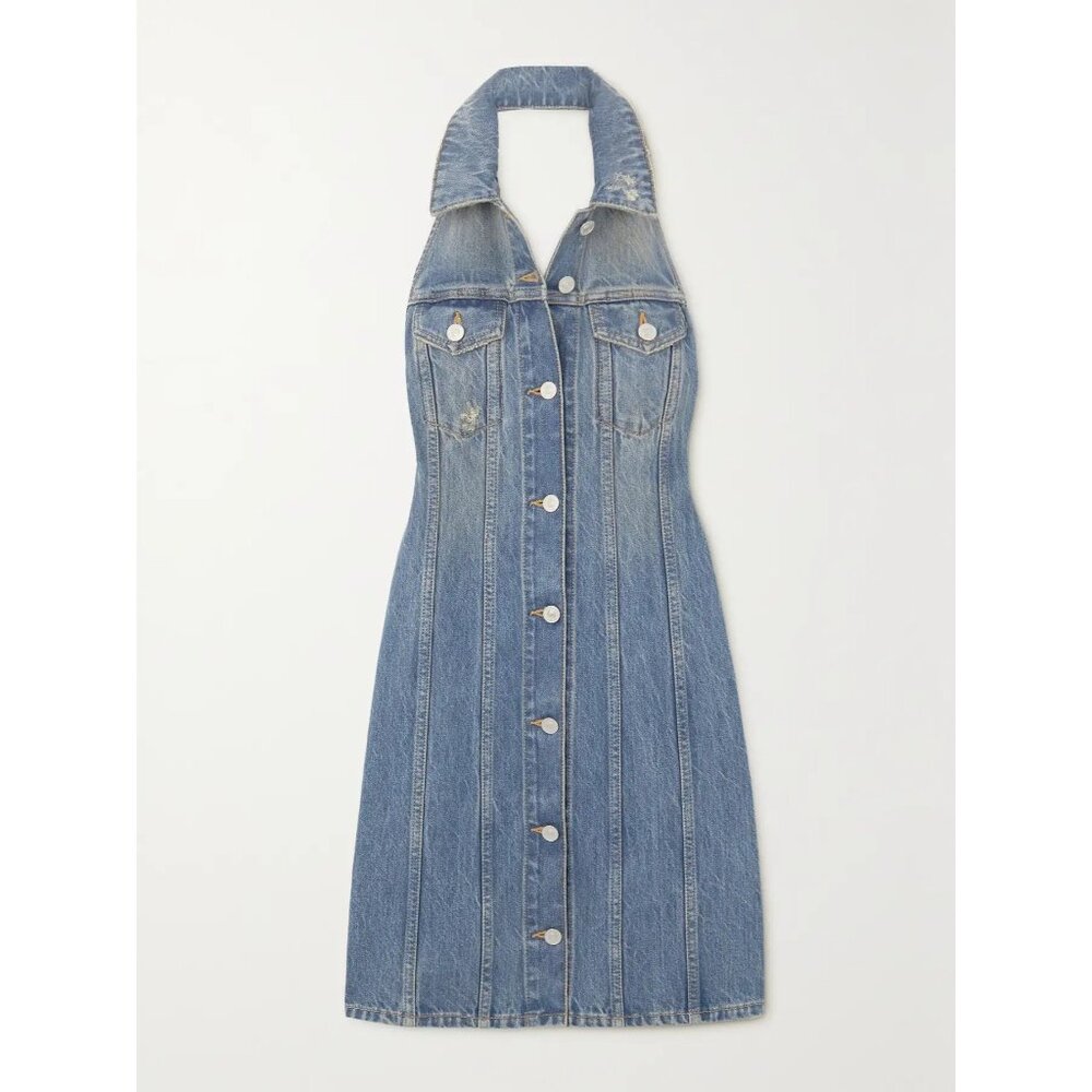 NWOT GIVENCHY Halter Button-Front Denim Mini Dress size 42/ US 6 - Picture 4 of 14